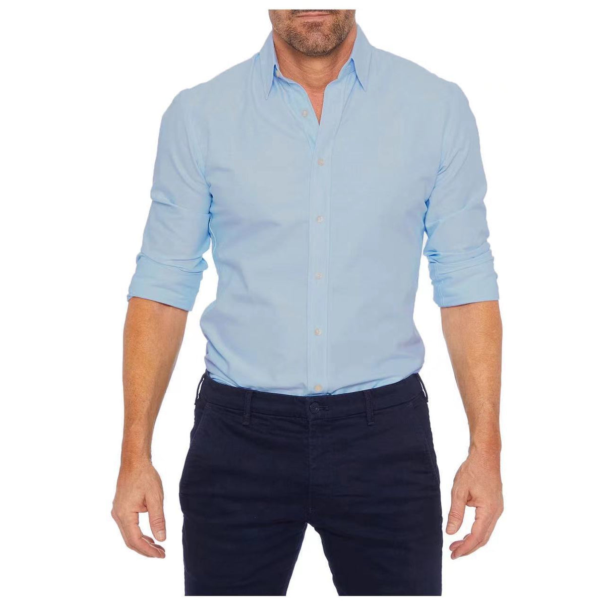 Men's Oxford Cotton Shirt – Hidden Zip Placket