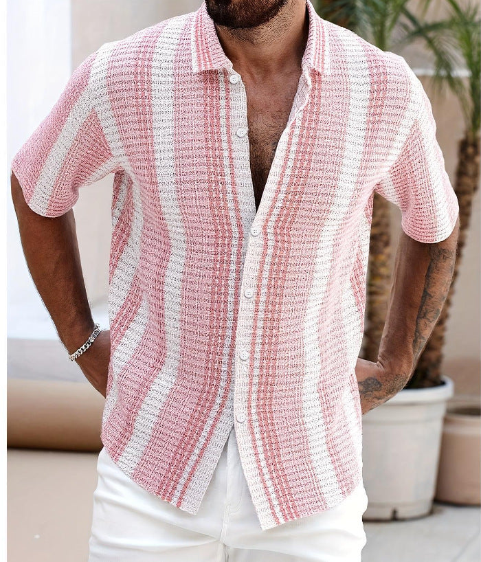 Men's Striped Shirt – Relaxed Short-Sleeve Cut