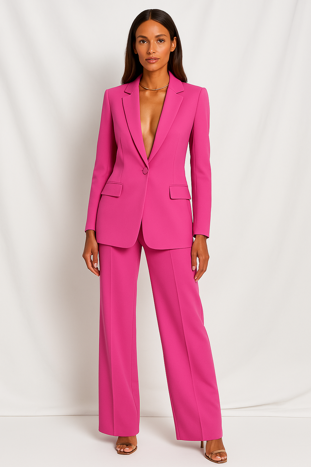 Women's Blazer and Pants Set – Tailored Straight Leg