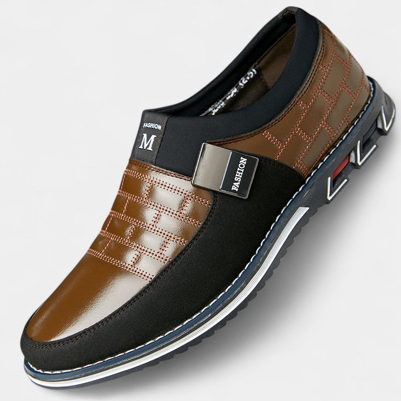 Men's Leather Slip-On Shoe – Ergonomic Low Profile