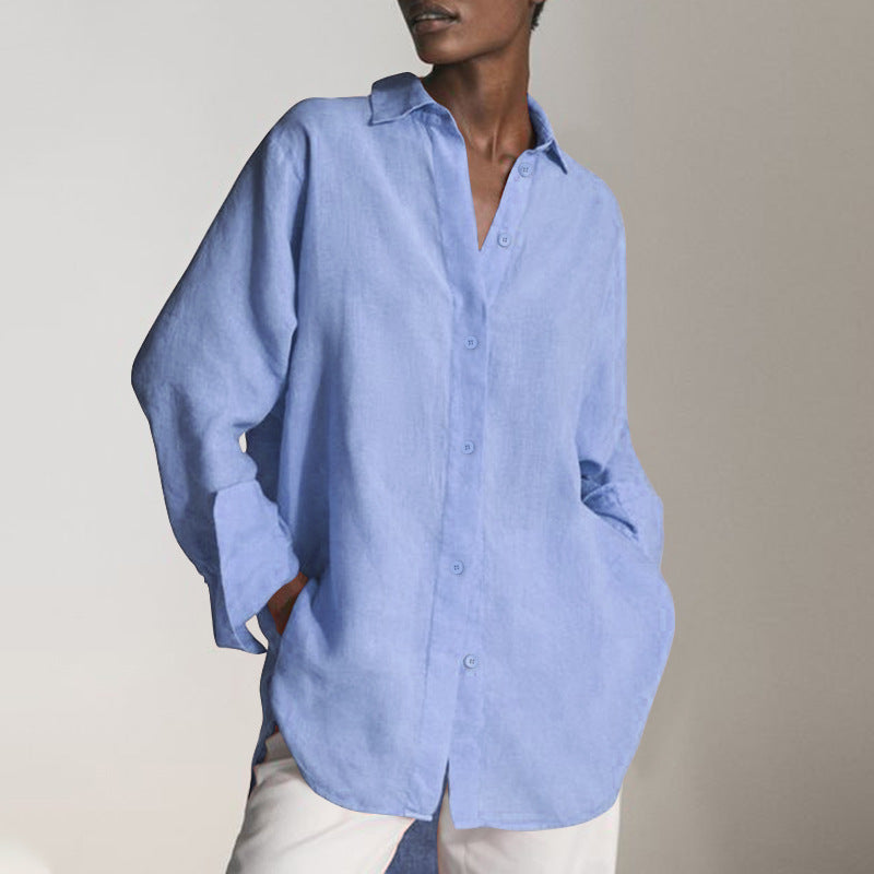 Women's Shirt Dress – Oversized Collared Midi