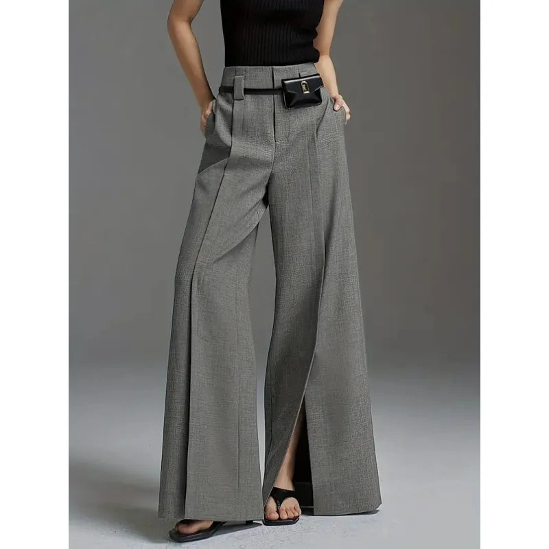 Women's Flared Pants – Split Hem Fluid Fit