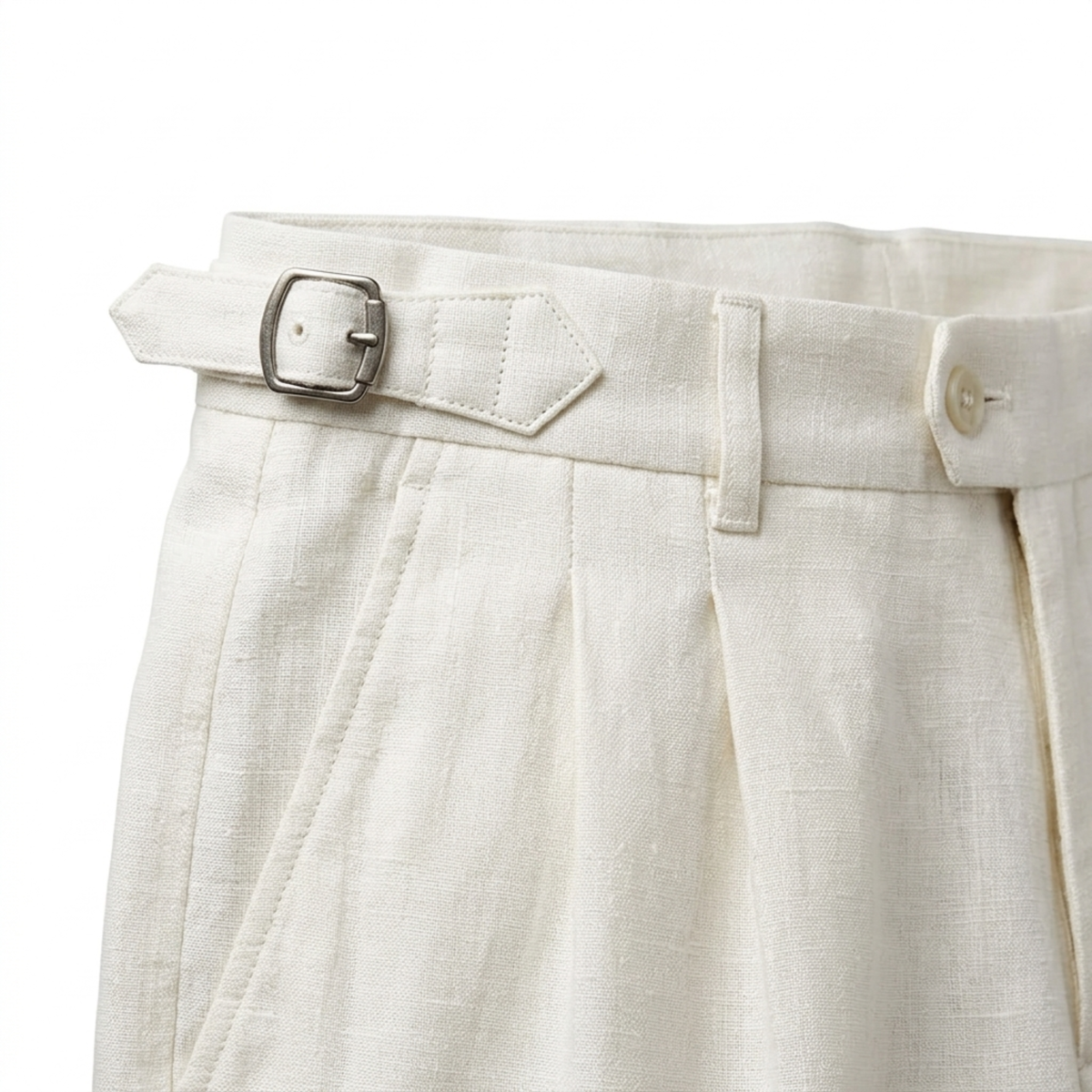 Men's Linen Dress Pants – Double Pleat Side Adjusters