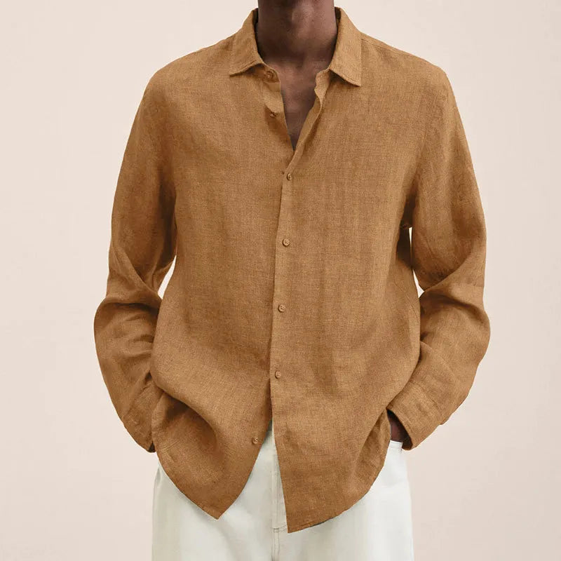 Men's Linen Shirt – Relaxed Roll-Tab Sleeve