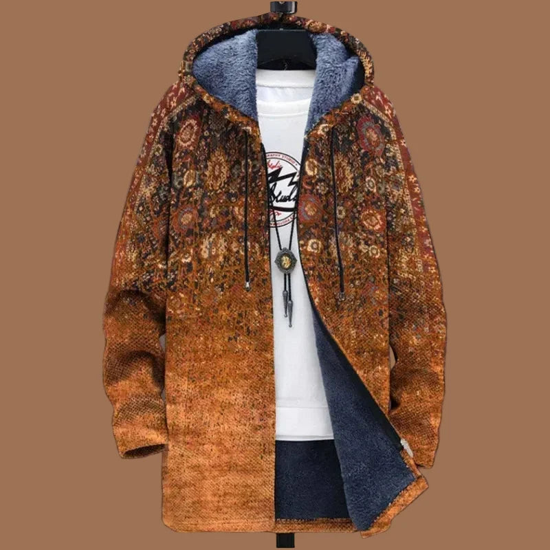 Men's Hooded Zip Cardigan – Relaxed Hip-Length Fit