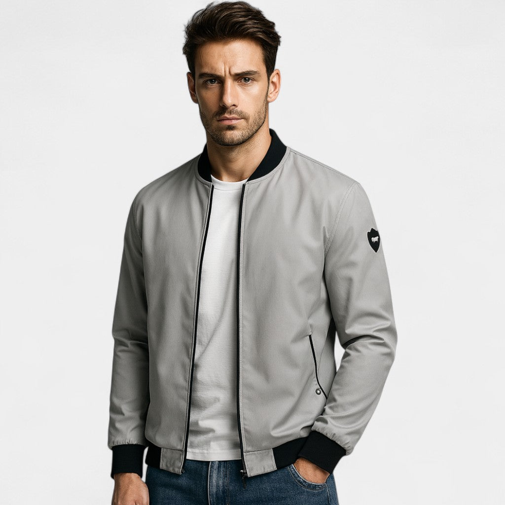 Men's Slim Fit Jacket – Stand Collar Minimal Design