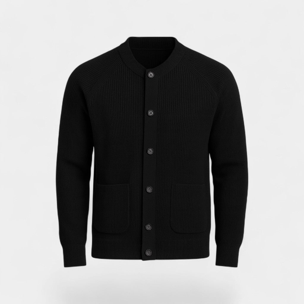 Men's Knit Cardigan – Crew Neck Button Front