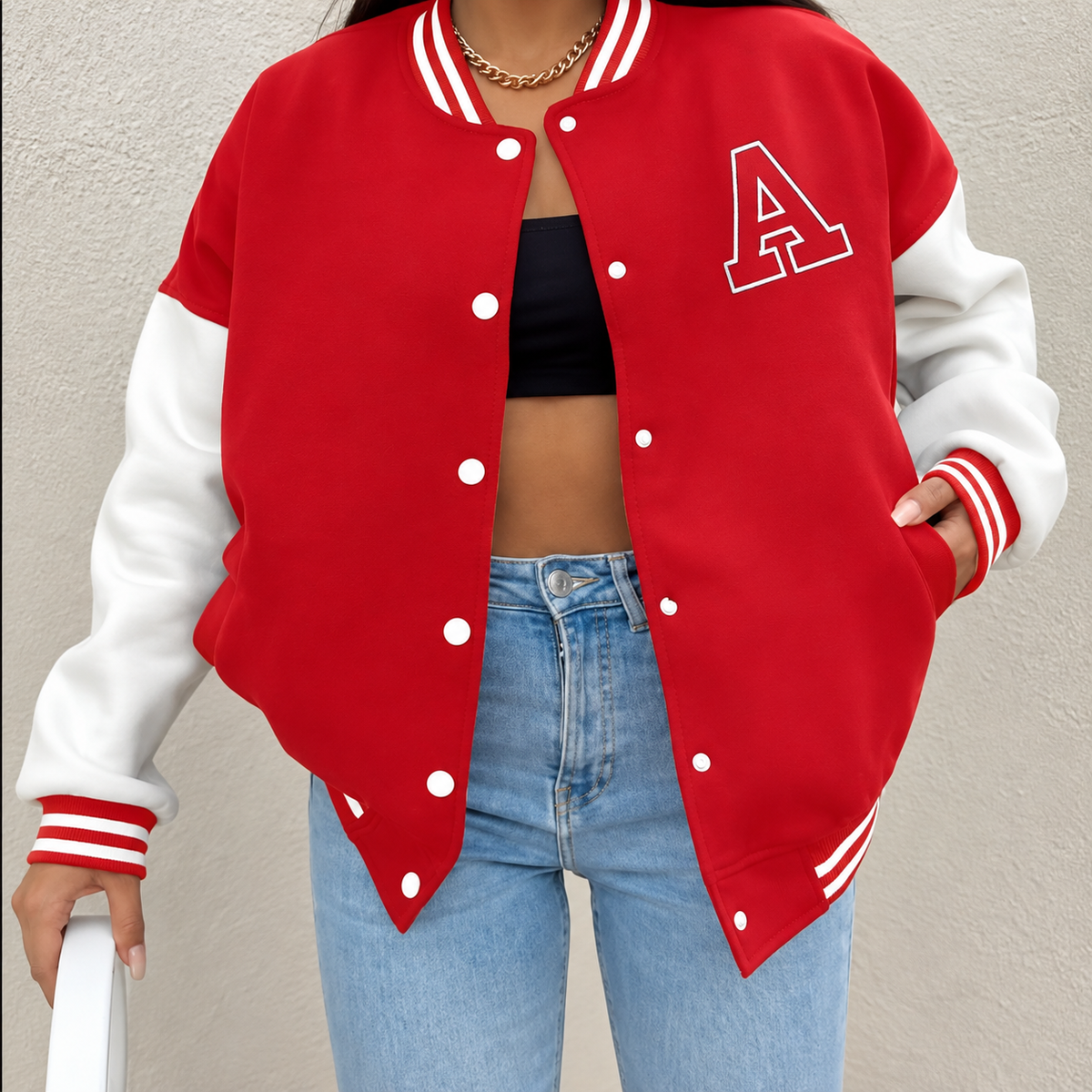 Women's Baseball Cardigan Jacket – Relaxed Snap-Front Fit