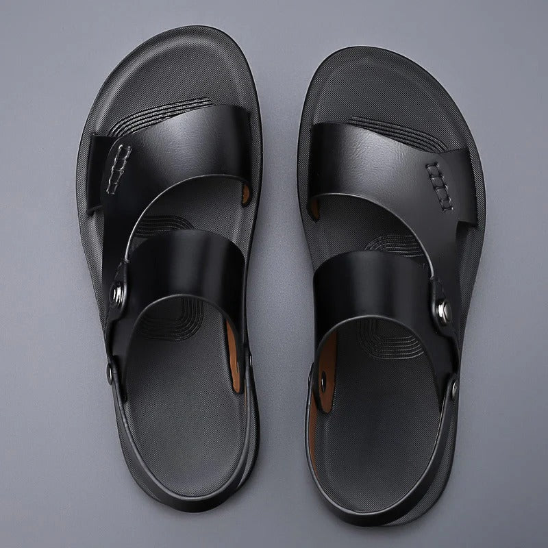 Men's Open-Toe Sandal – Multi-Strap Heel Strap