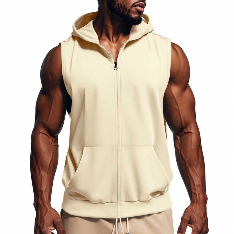 Men's Hooded Vest – Muscle-Fit Zip Front