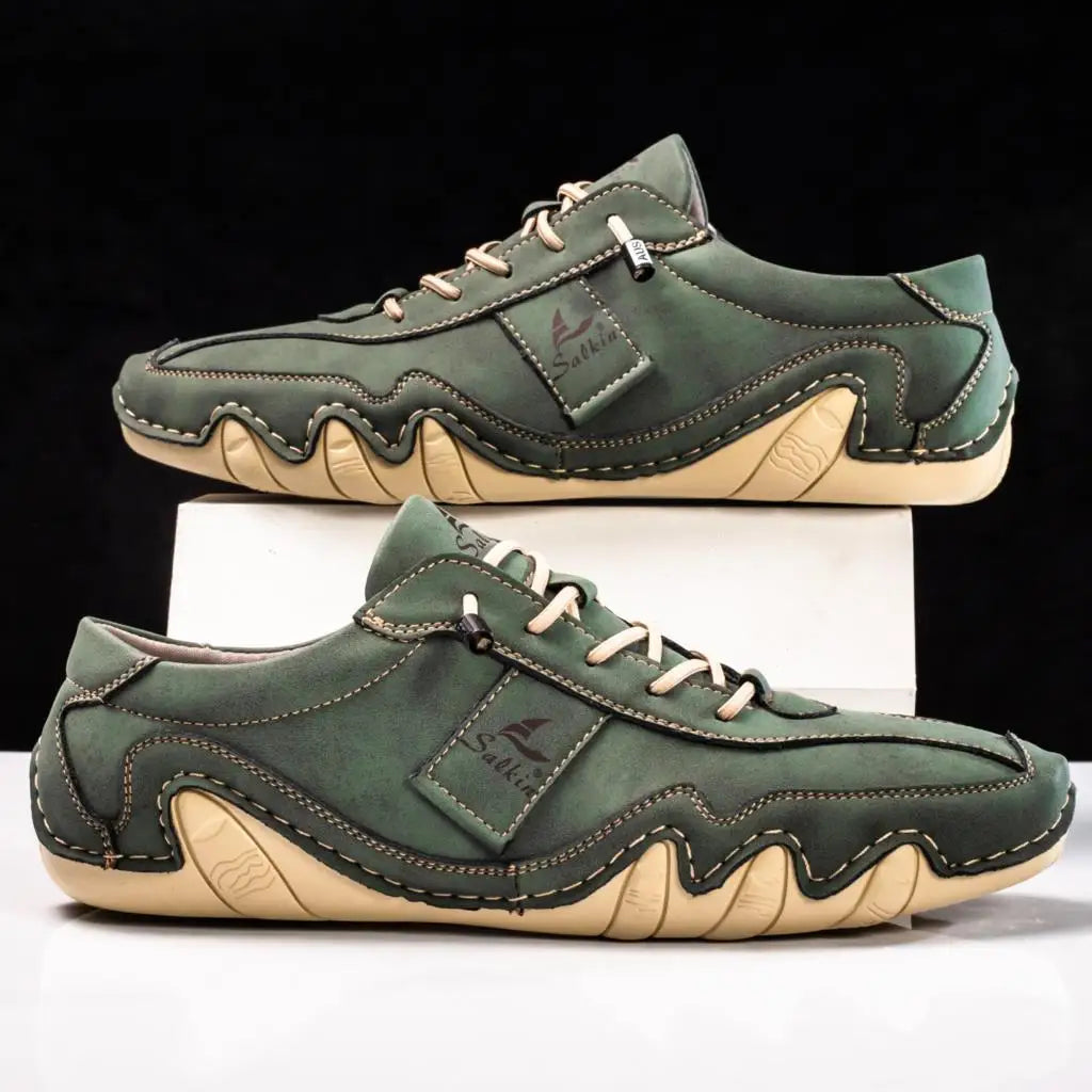 Men's Handmade Leather Sneakers – Wavy Sole