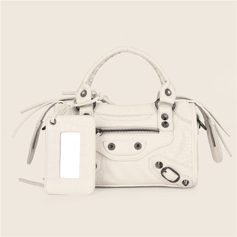 Women's Vegan Leather Crossbody Bag – Structured Zip-Top