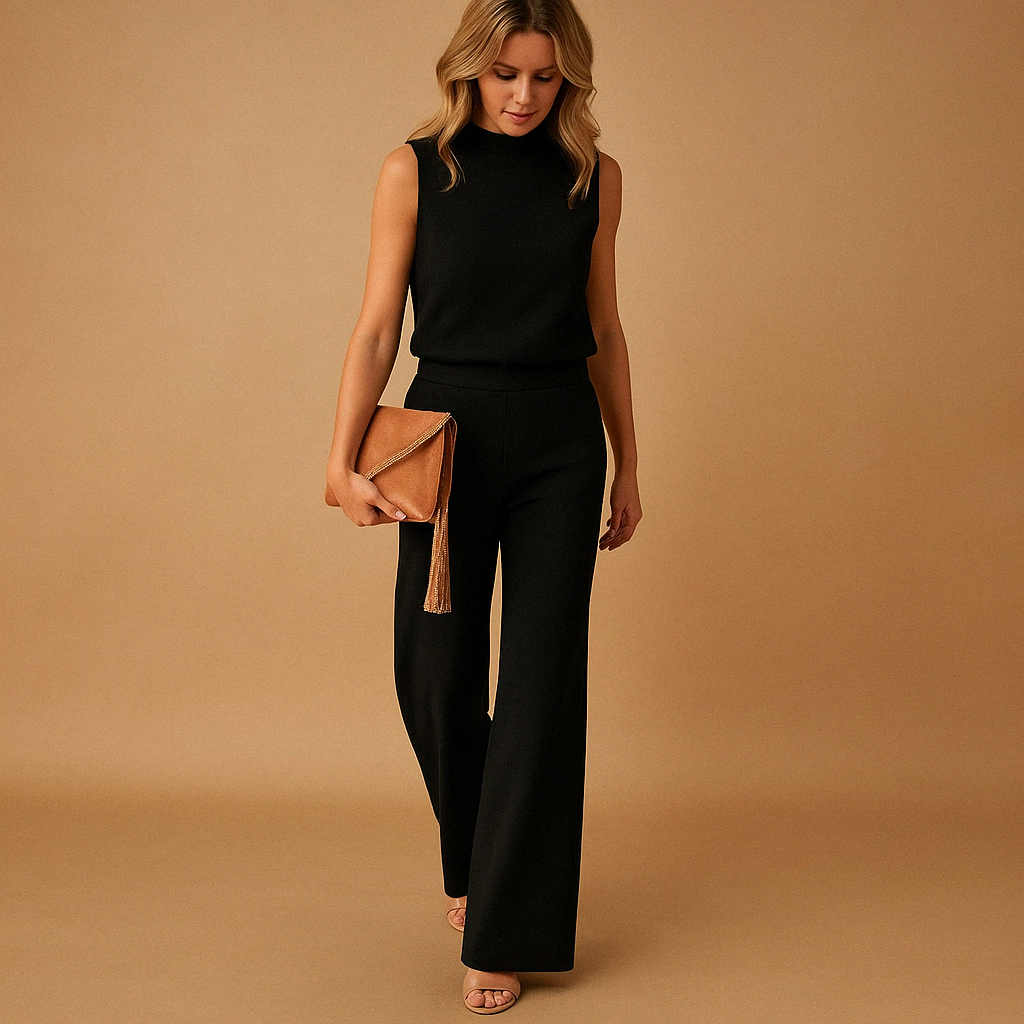 Women's Sleeveless Jumpsuit – Wide-Leg Relaxed Fit