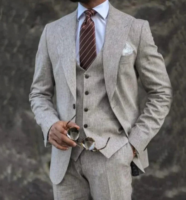 Men's Three-Piece Suit – Slim Cotton-Blend Fit