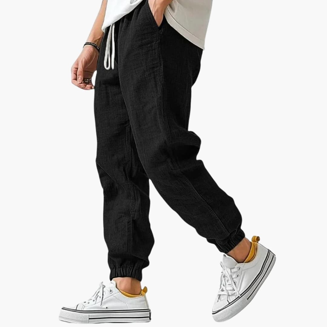 Men's Straight-Leg Pants – Drawstring Elastic Waist