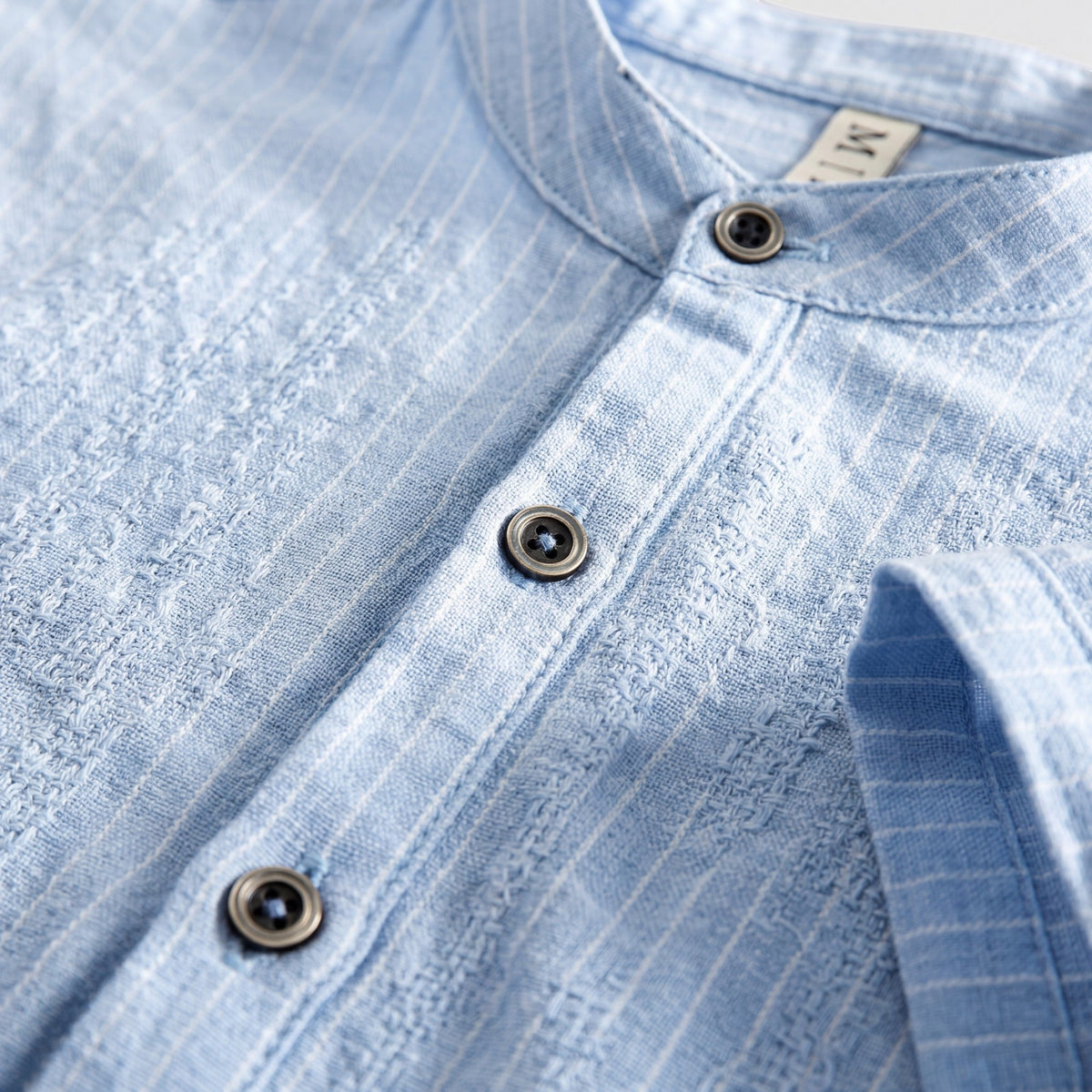 Men's Linen Short-Sleeve Shirt – Relaxed Vertical Stripe