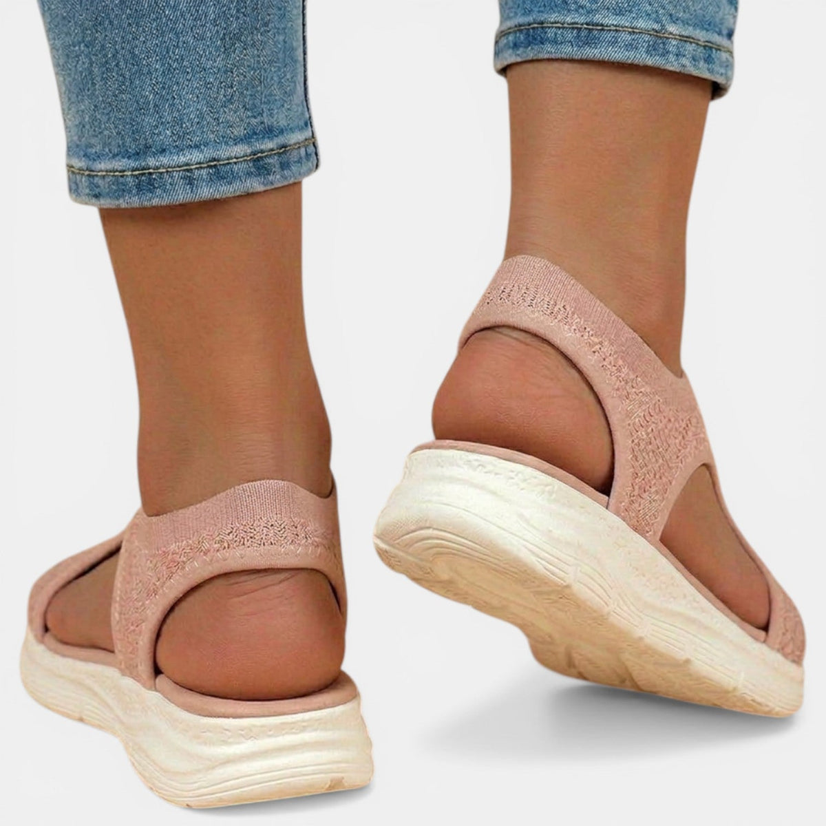 Women's Slip-On Knit Sandal – Cushioned Low Platform