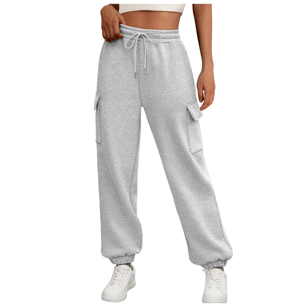 Women's Cargo Jogger Pants – Fleece-Lined Relaxed Fit