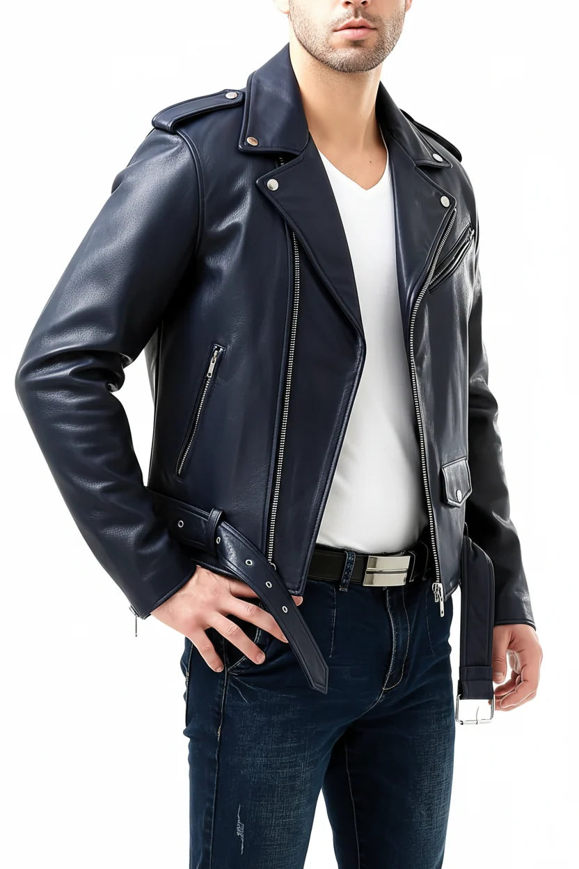Men's Vegan Leather Jacket – Relaxed Utility Pocket Fit