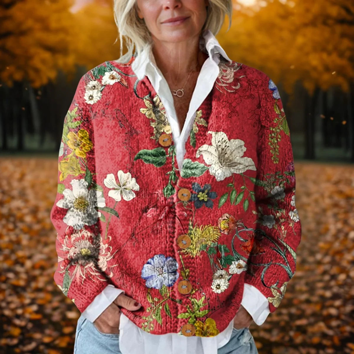 Women's Textured Knit Cardigan – Open-Front Relaxed Fit