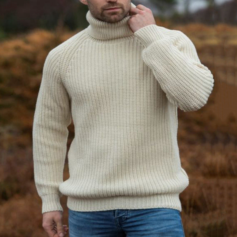 Men's Turtleneck Sweater – Ribbed Relaxed Fit