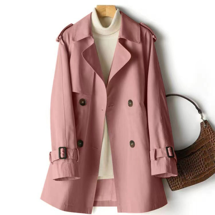 Women's Wrap Coat – Belted Mid-Length V-Neck