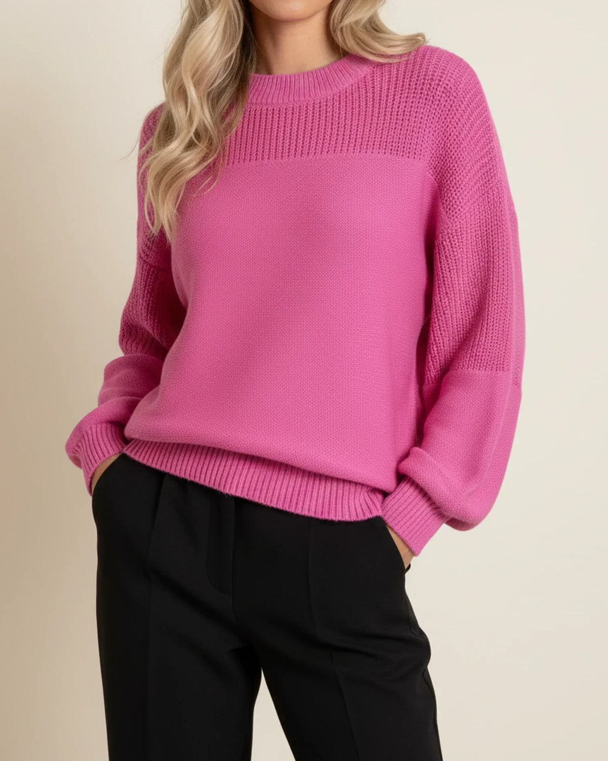 Women's Crochet Flower Sweater – Cropped Lantern Sleeve