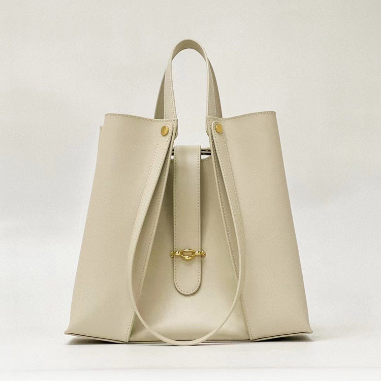 Women's Leather Tote Bag – Structured Minimal Shape
