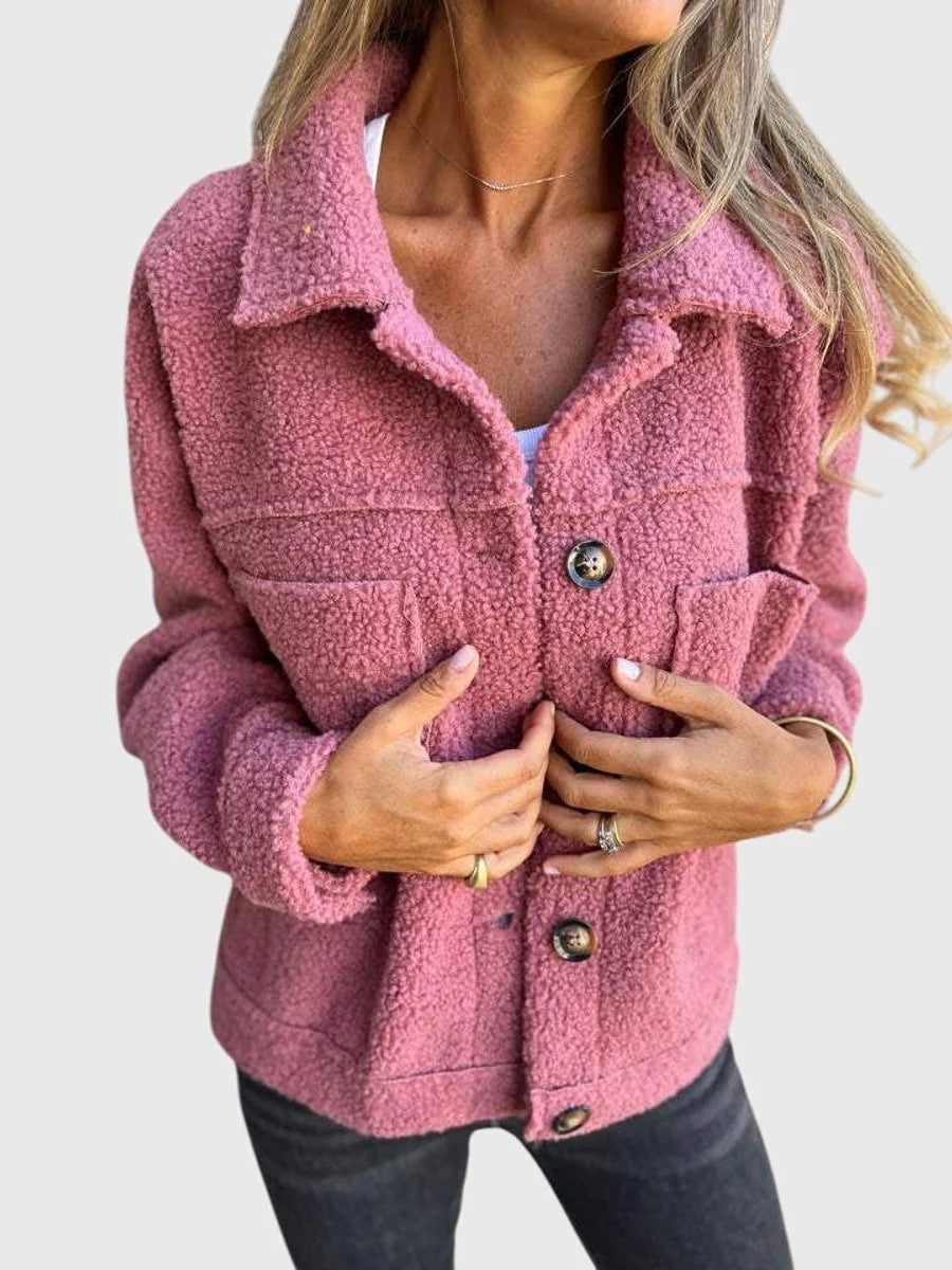 Women's Single-Button Coat – Lambswool-Look Straight Fit