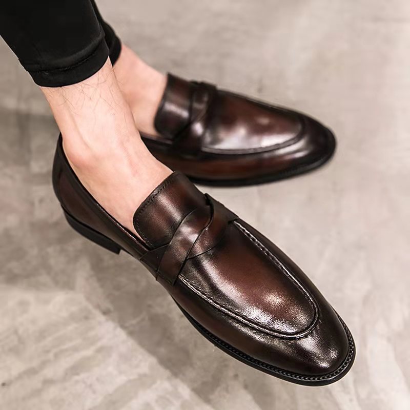 Men's Leather Slip-On Loafer – Rounded Toe Low Profile