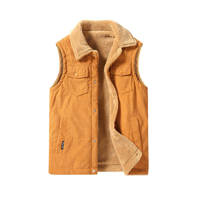 Men's Corduroy-Look Vest – Lined Workwear Fit