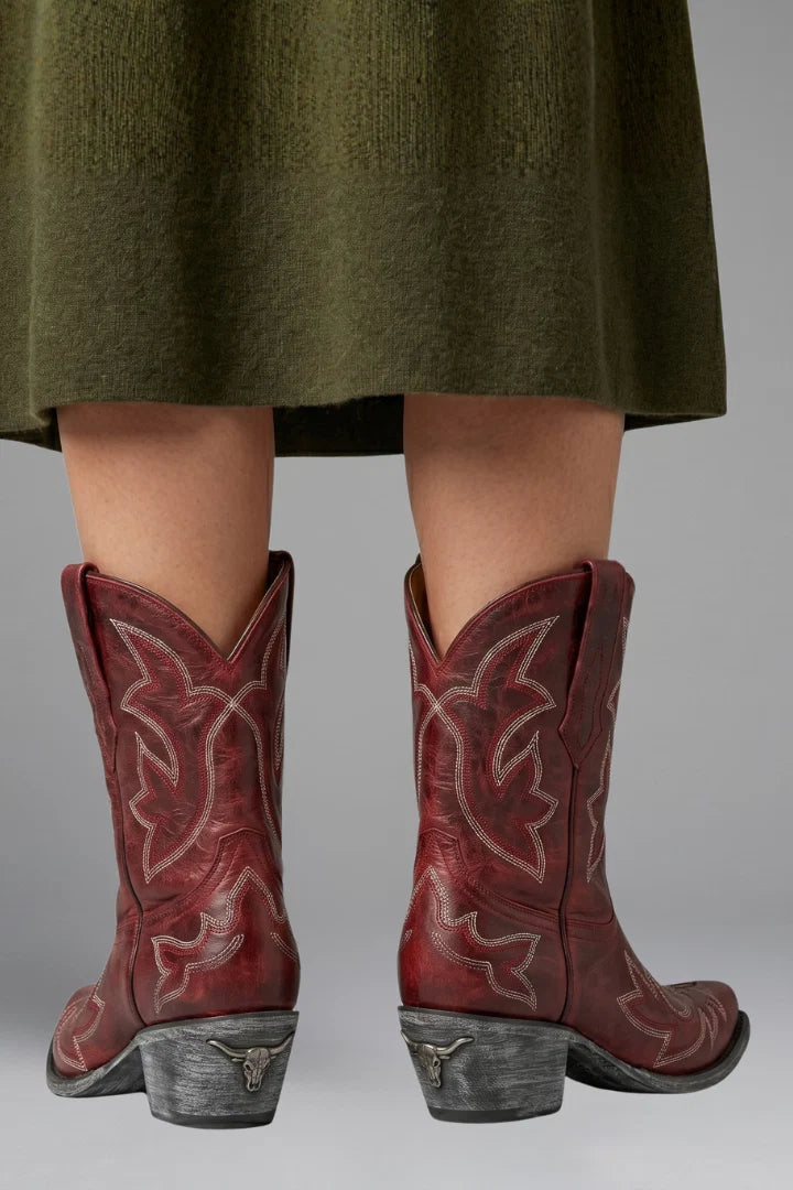 Women's Western Ankle Boot – Embroidered Pointed Toe