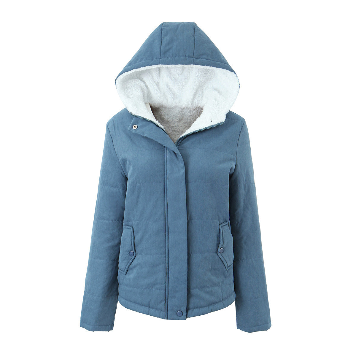 Women's Hooded Padded Jacket – Slim Fleece-Lined Fit