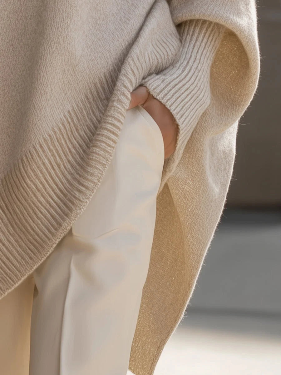 Women's Oversized Knit Sweater – Chunky Crew Neck