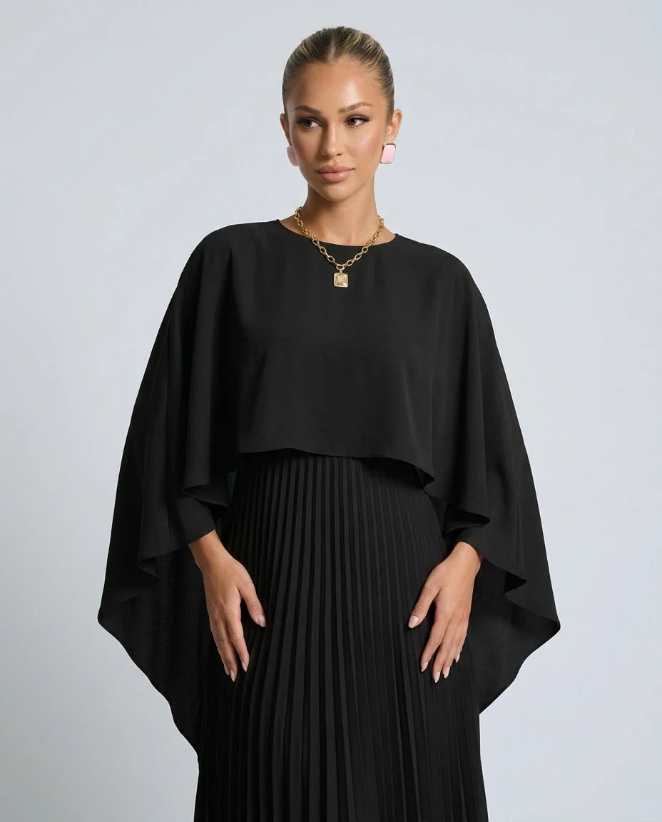 Women's Maxi Dress – Batwing Sleeve Relaxed Fit