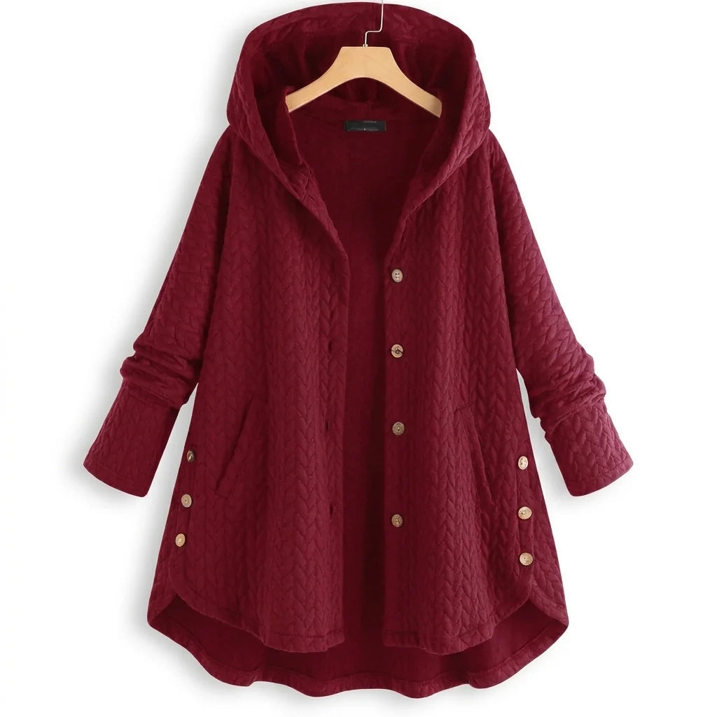 Women's Quilted Hooded Jacket – Slim Fit Rounded Hem