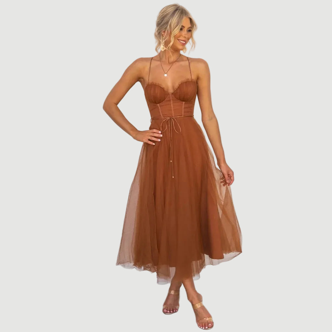 Women's Mesh Midi Dress – Princess Silhouette