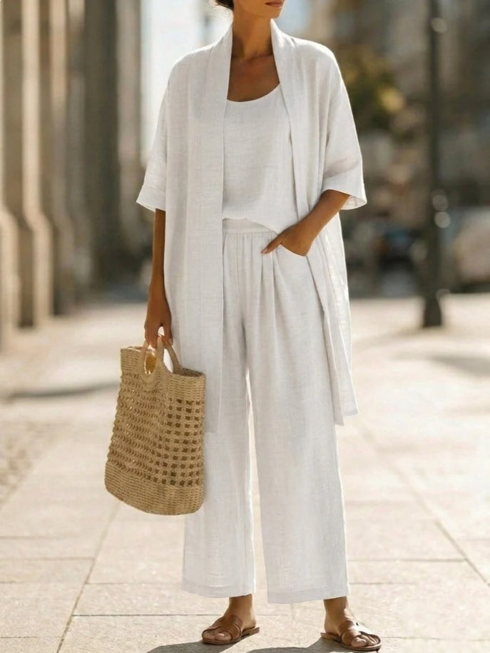 Women's Three-Piece Set – Cardigan, Tank and Pants
