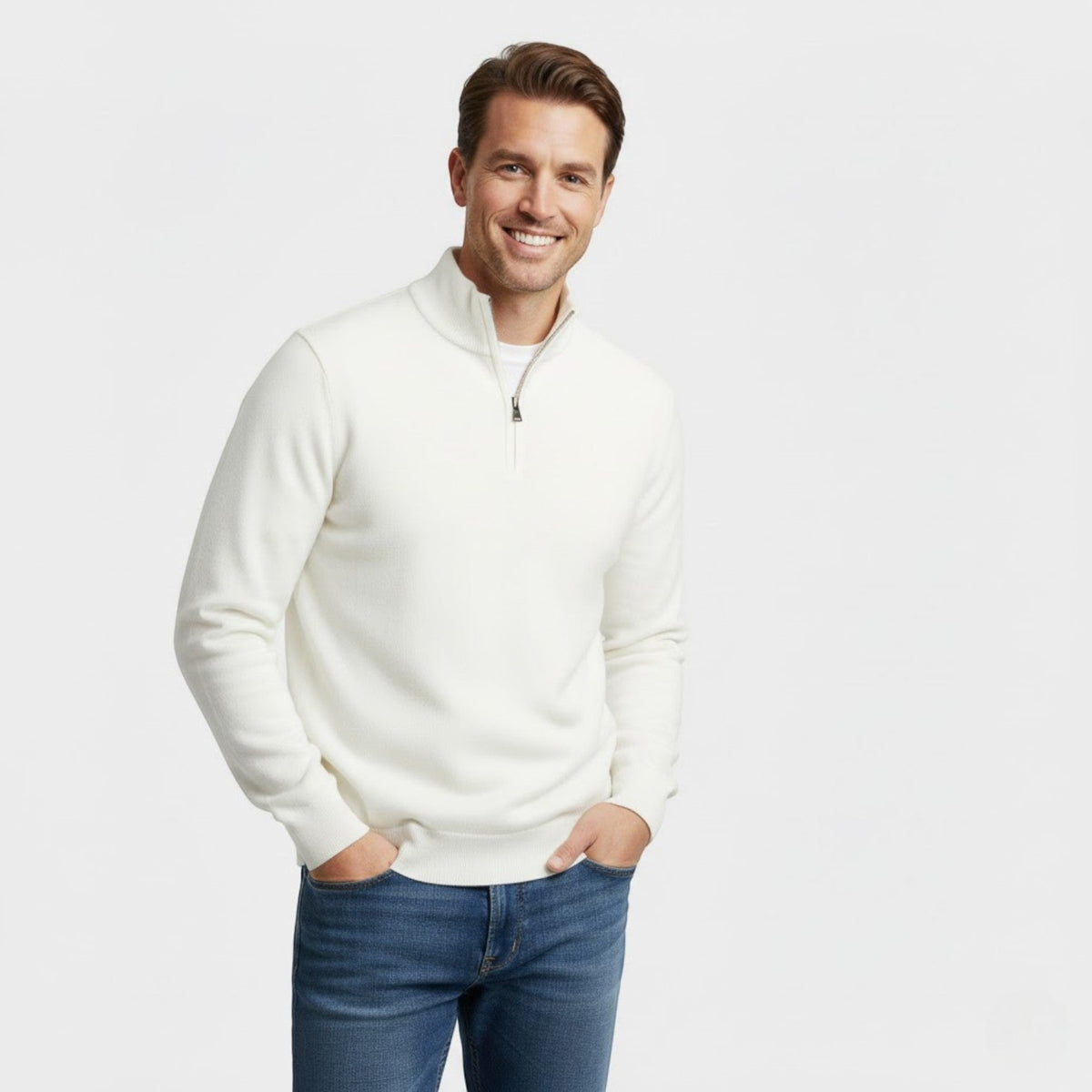 Men's Half-Zip Knit Sweater – Clean Minimal Lines