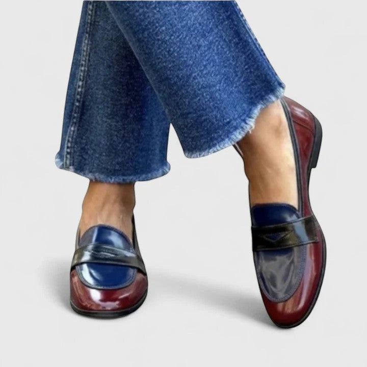 Women's Leather Loafers – Round-Toe Slip-On