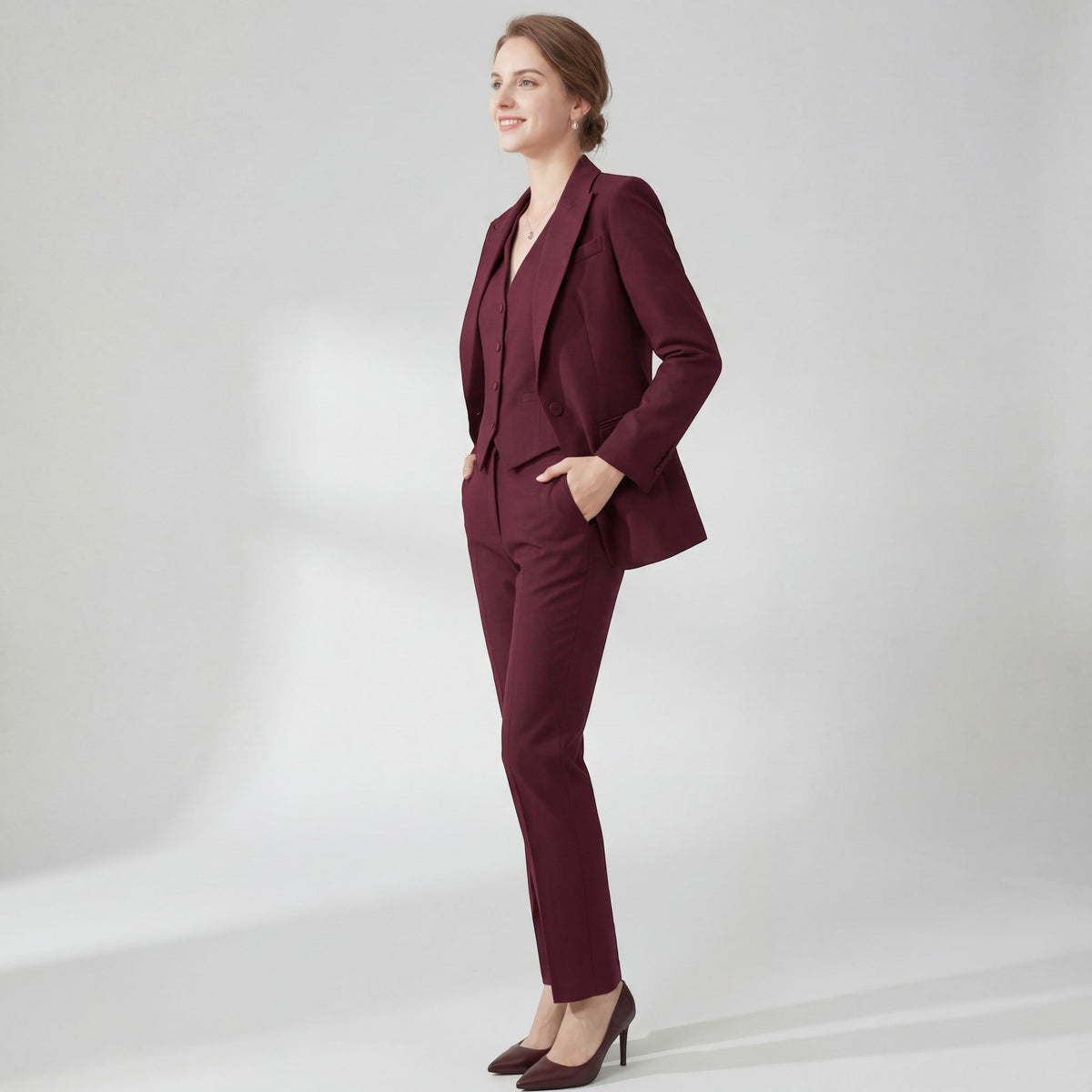 Women's Three-Piece Suit Set – Blazer, Vest and Pants