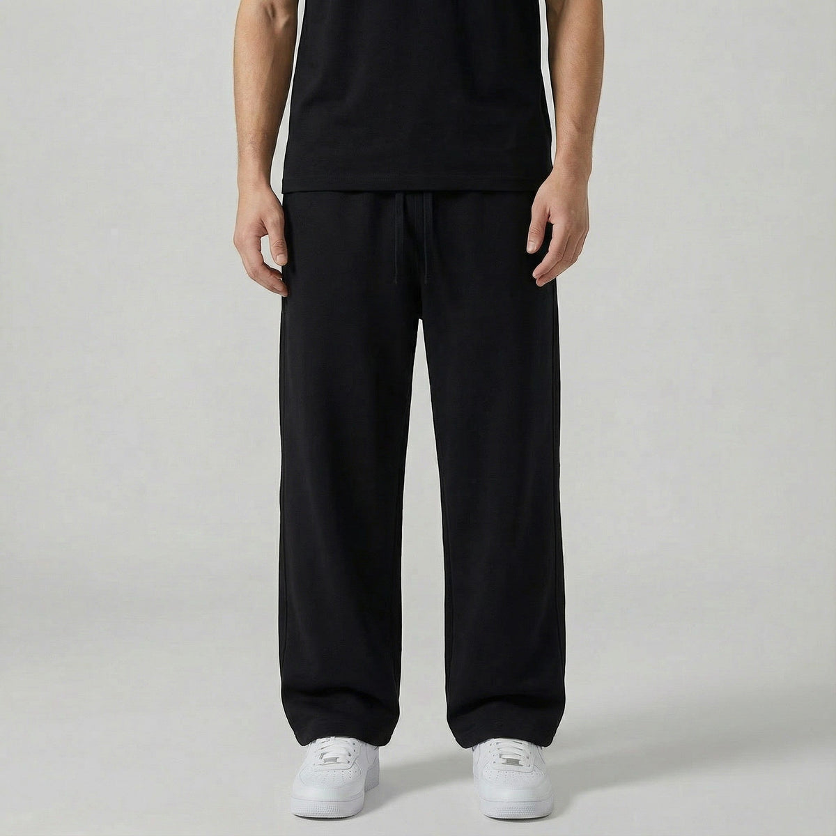 Men's Cotton Straight-Leg Pants – Relaxed Drawstring Waist