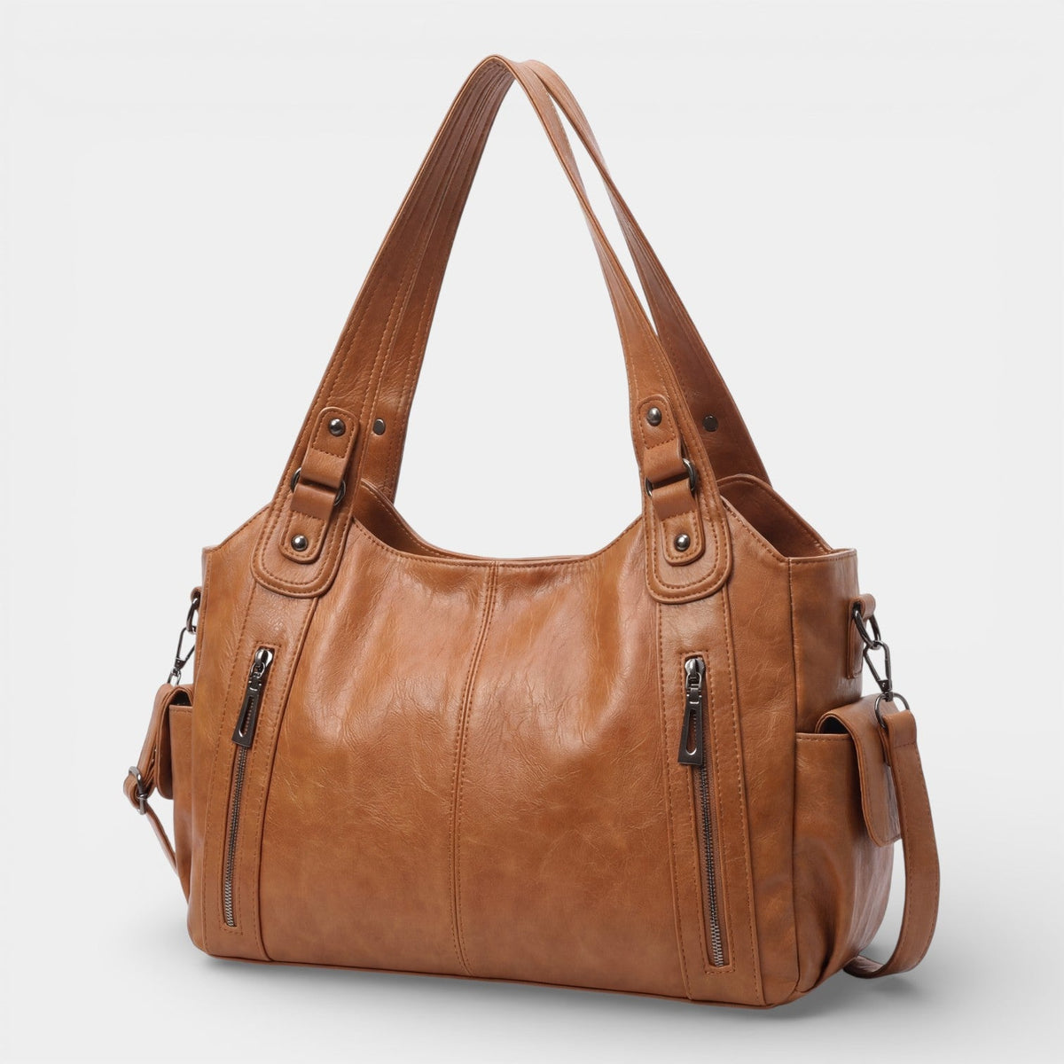 Women's Leather Tote Bag – Soft Horizontal Shoulder Style
