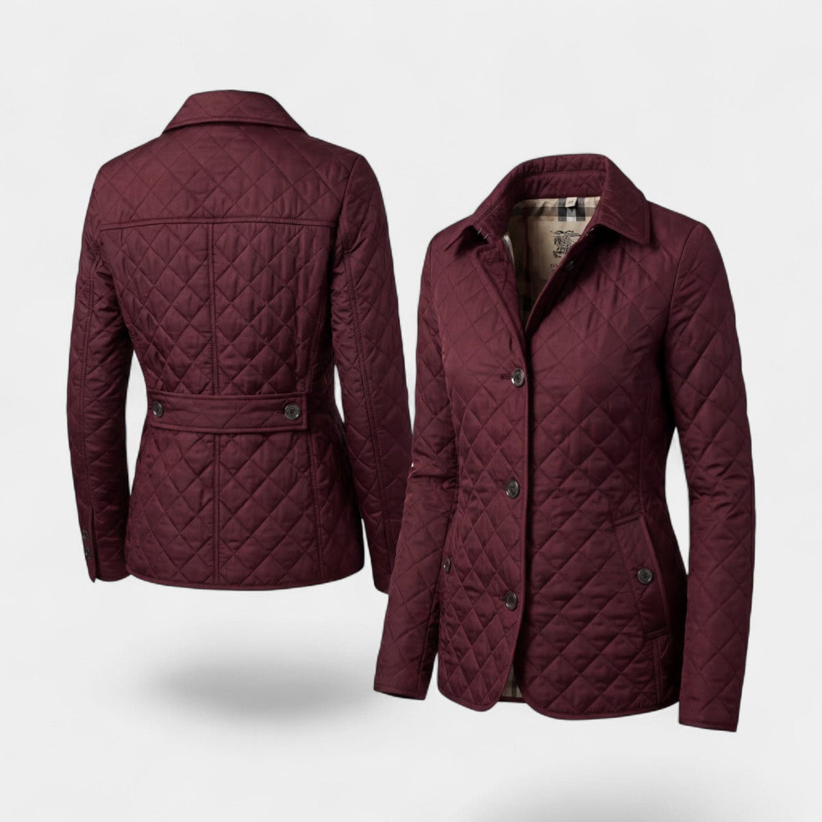 Women's Quilted Lapel Jacket – Structured Fitted Cut