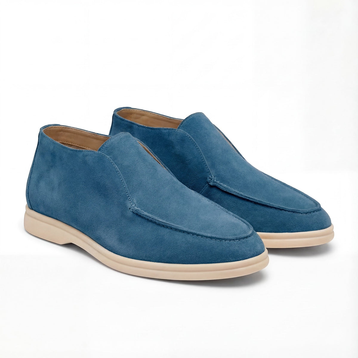 Men's High-Top Suede Loafers – Minimal Slip-On Profile