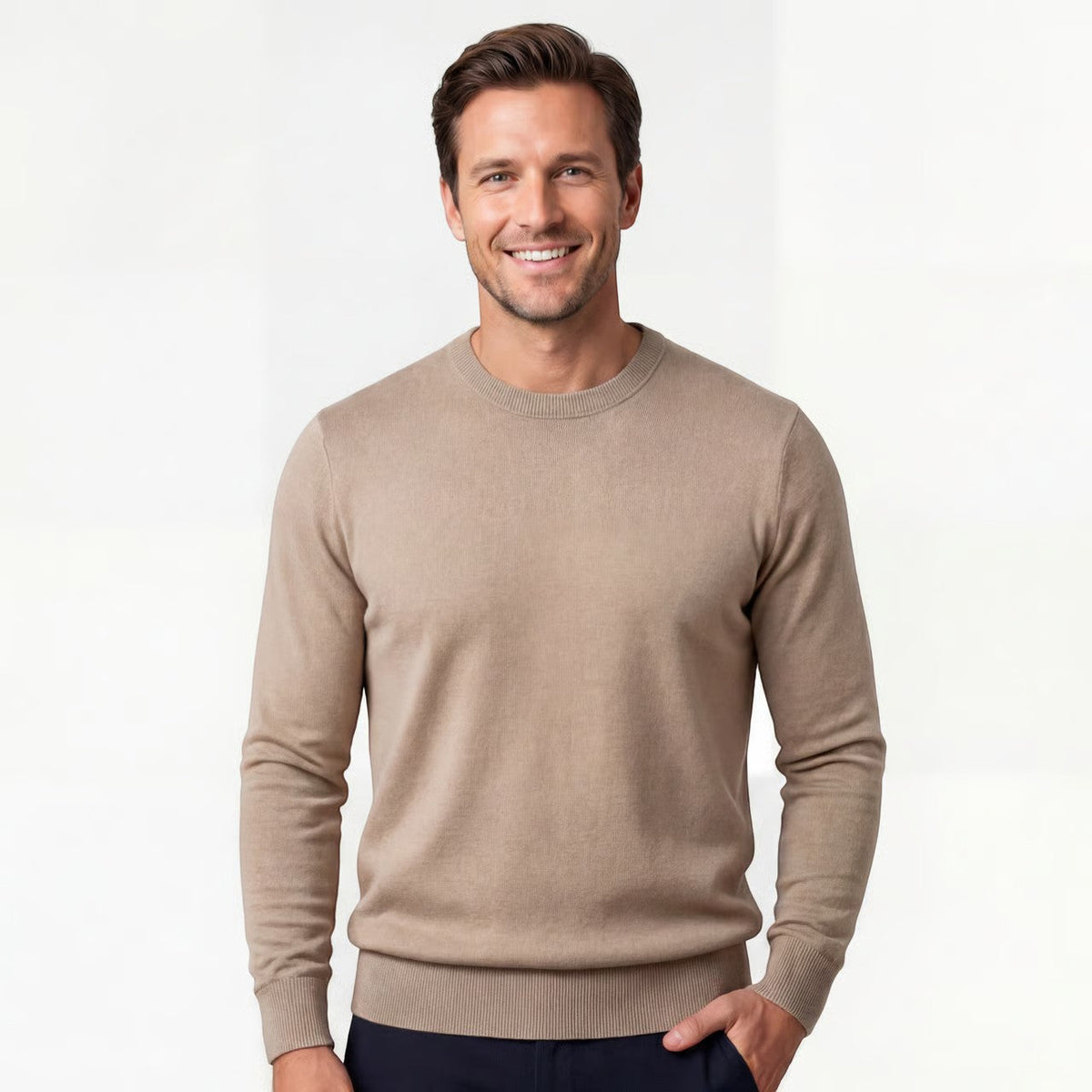 Men's Slim-Fit Sweater – Clean Crew Neck