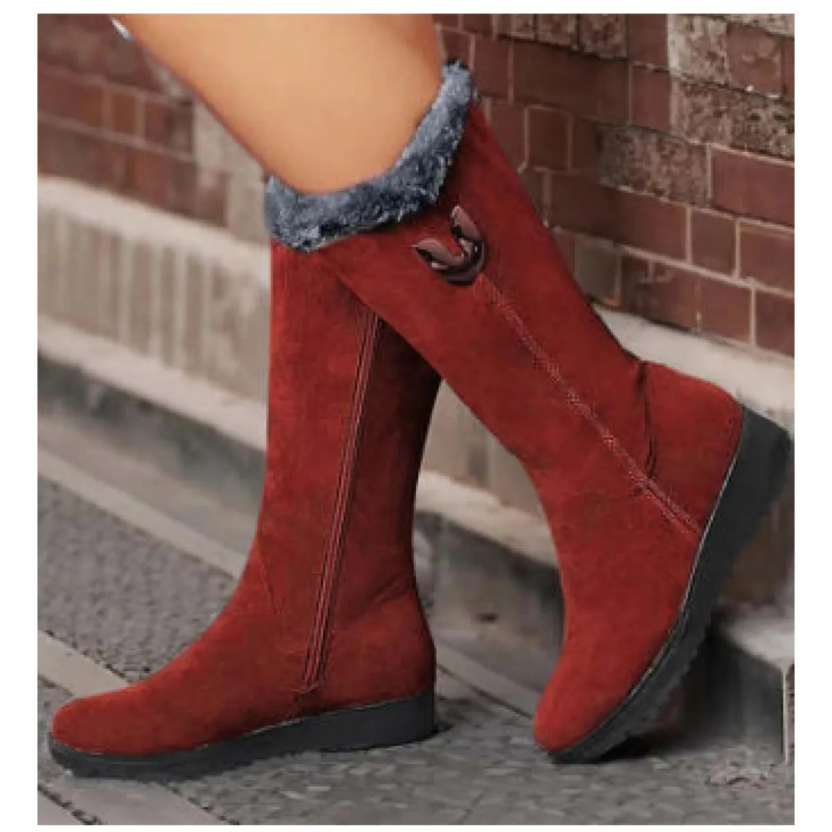 Women's Mid-Calf Boots – Faux Fur Lined