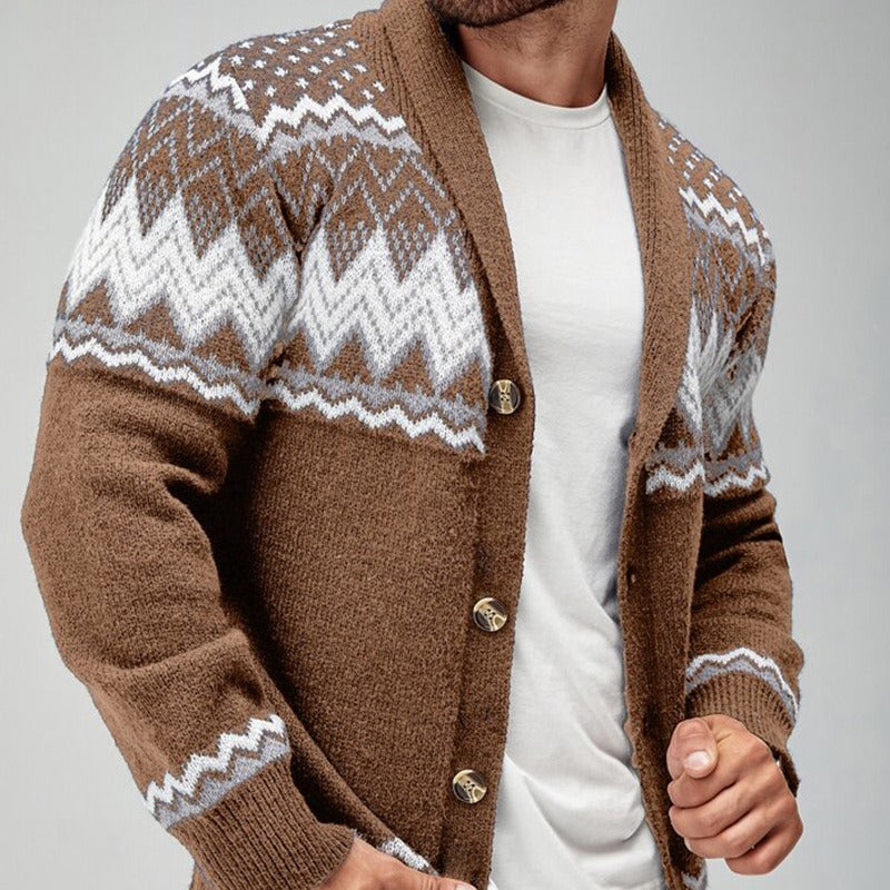 Men's Knit Cardigan – Button-Front Relaxed Fit