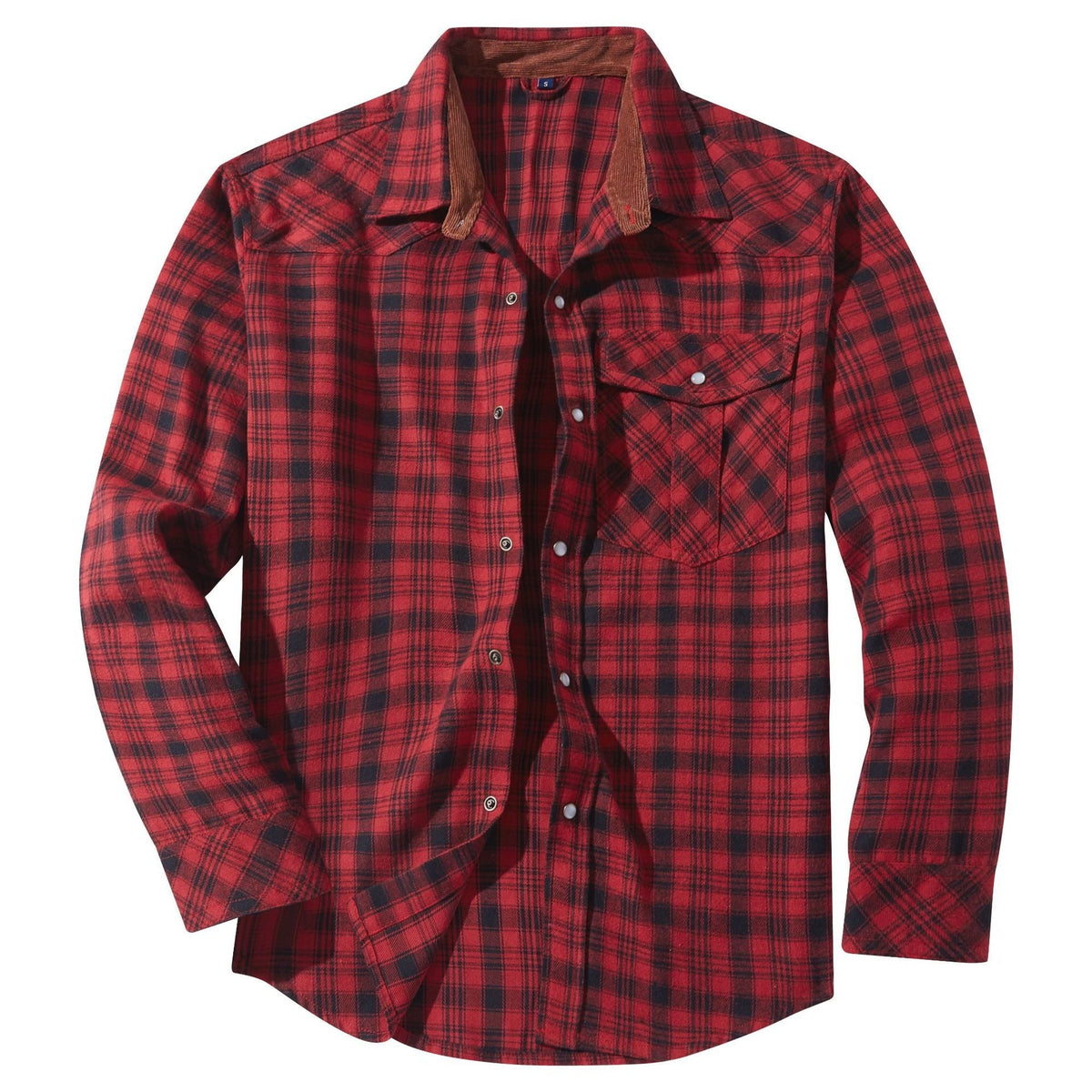 Men's Plaid Flannel Shirt – Pearl-Tone Buttons