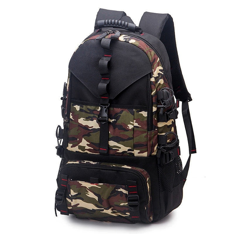 Men's Waterproof Oxford Backpack – Multi-Pocket with USB Port